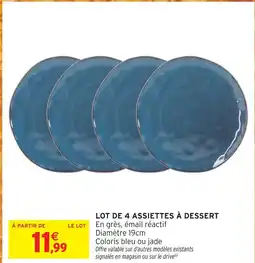 Intermarché Hyper Lot de 4 assiettes à dessert offre