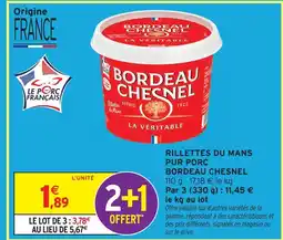 Intermarché Hyper Bordeau chesnel rillettes du mans pur porc offre