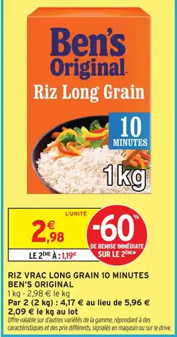 Intermarché Hyper Ben's original riz vrac long grain 10 minutes offre