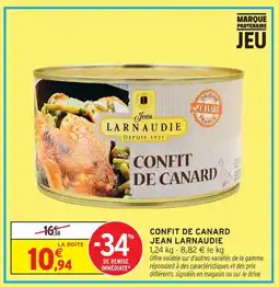 Intermarché Hyper Jean larnaudie confit de canard offre