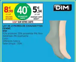 Intermarché Hyper Dim lot de 2 paires de chaussettes femme offre