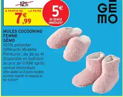Intermarché Hyper Gémo mules cocooning femme offre