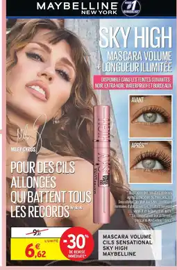 Intermarché Maybelline mascara volume cils sensational sky high offre