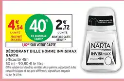 Intermarché Narta déodorant bille homme invisimax offre