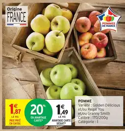 Intermarché Pommes golden délicious, regal you, granny smith offre