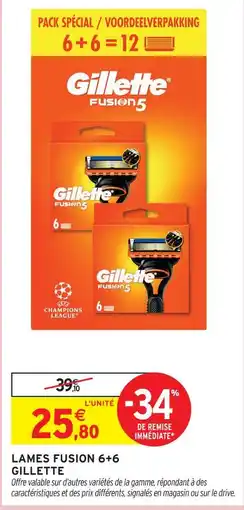 Intermarché Gillette lames fusion 6+6 offre