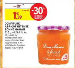 Intermarché Bonne maman confiture abricot intense offre
