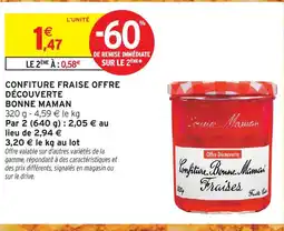 Intermarché Bonne maman confiture fraise offre découverte offre