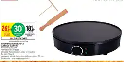 Intermarché Arthur martin crêpière ronde 30 cm offre