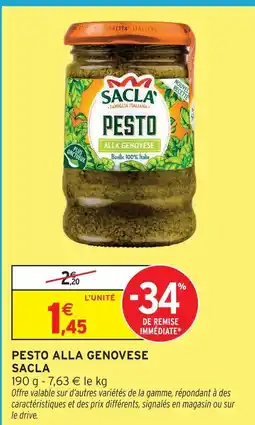 Intermarché Sacla pesto alla genovese offre