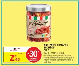 Intermarché Ciro antipasti tomates séchées offre