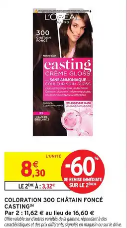 Intermarché L'oréal casting crème gloss 300 châtain foncé offre