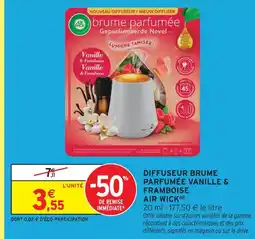 Intermarché Air wick diffuseur brume parfumée vanille & framboise offre