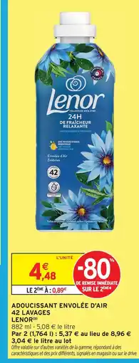Intermarché Lenor adoucissant envolée d'air 42 lavages(b) offre