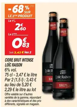 Netto Loïc raison cidre brut intense offre