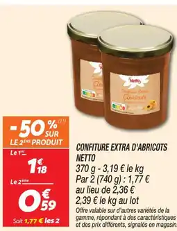 Netto Netto confiture extra d'abricots offre