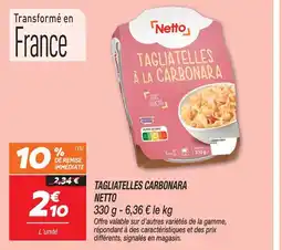 Netto Netto tagliatelles à la carbonara offre