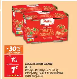 Netto Netto sauce aux tomates cuisinées offre