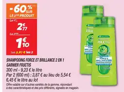 Netto Garnier fructis shampooing force et brillance 2 en 1 offre