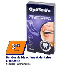Action Optismile - bandes de blanchiment dentaire optismile offre