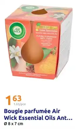 Action Air wick - bougie parfumée air wick essential oils offre
