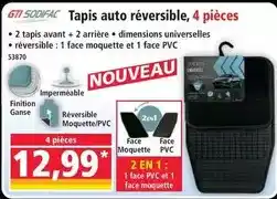 Norma Gtt sodifac - tapis auto réversible, 4 pièces offre