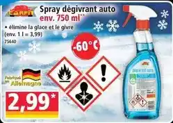 Norma Carfit - spray dégivrant auto env. 750 ml offre