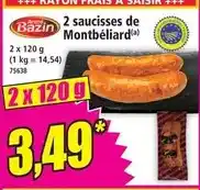 Norma André bazin - 2 saucisses de montbéliard offre