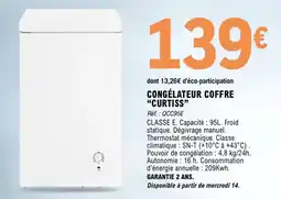 E.Leclerc Congelateur coffre curitis offre