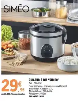 E.Leclerc Simée - cuiseur à riz offre