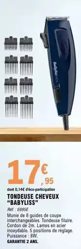 E.Leclerc Babyliss - tondeuse cheveux babyliss offre