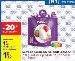 Carrefour Carrefour - sucre en poudre classic offre