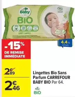 Carrefour Carrefour - lingettes bio sans parfum offre