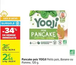 Carrefour Yooji - pancake pois petits pois, banane ou pomme offre