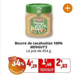 Coccinelle Express Beurre de cacahuètes 100% menguy's offre