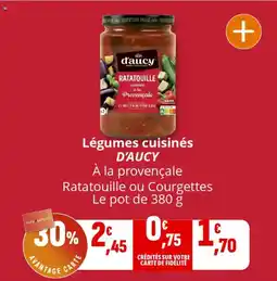 Coccinelle Express Légumes cuisinés d'aucy offre