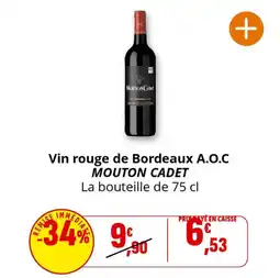 Coccinelle Express Vin rouge de bordeaux a.o.c mouton cadet offre
