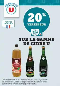 Super U Sur la gamme de cidre u offre