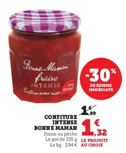 Super U Confiture intense bonne maman offre