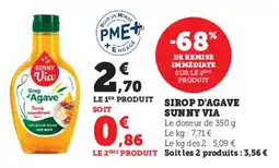 Super U Sirop d'agave sunny via offre