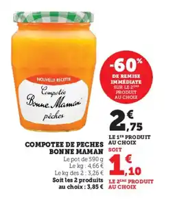 Super U Compotee de peches bonne maman offre