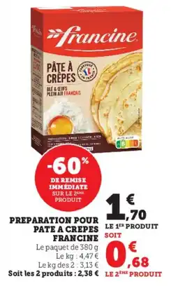 Super U Preparation pour pate a crepes francine offre