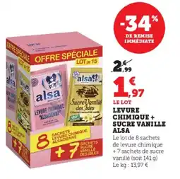 Super U Levure chimique + sucre vanille alsa offre