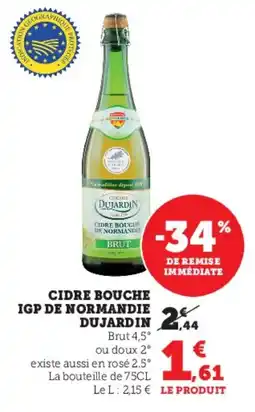 Super U Cidre bouche igp de normandie dujardin offre