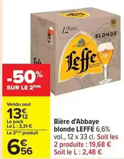 Carrefour Leffe - bière d'abbaye blonde offre