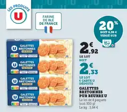 Super U Galettes bretonnes pur beurre u offre