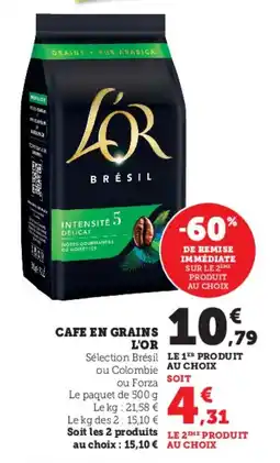 Super U Cafe en grains l'or offre