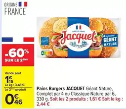 Carrefour Drive Jacquet - pains burgers offre