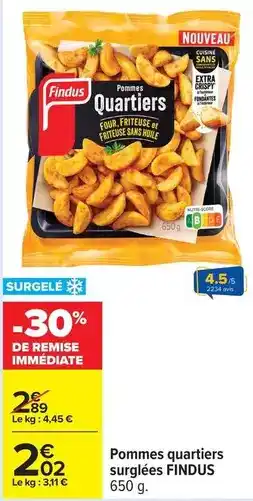 Carrefour Drive Findus - pommes quartiers surgelées offre