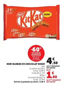 Super U Mini barres de chocolat kikat offre